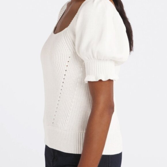 French Connection Caballo Mozart Short Sleeve Square Neck Sweater **NWOT** - Picture 3 of 4